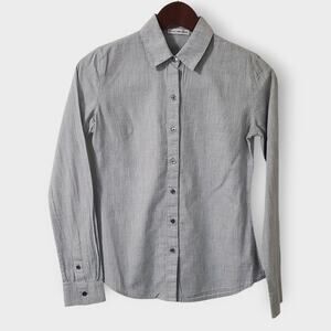 Standard‎ James Perse Womens Blue Button Up Shirt Sz 0 Career Capsule Office